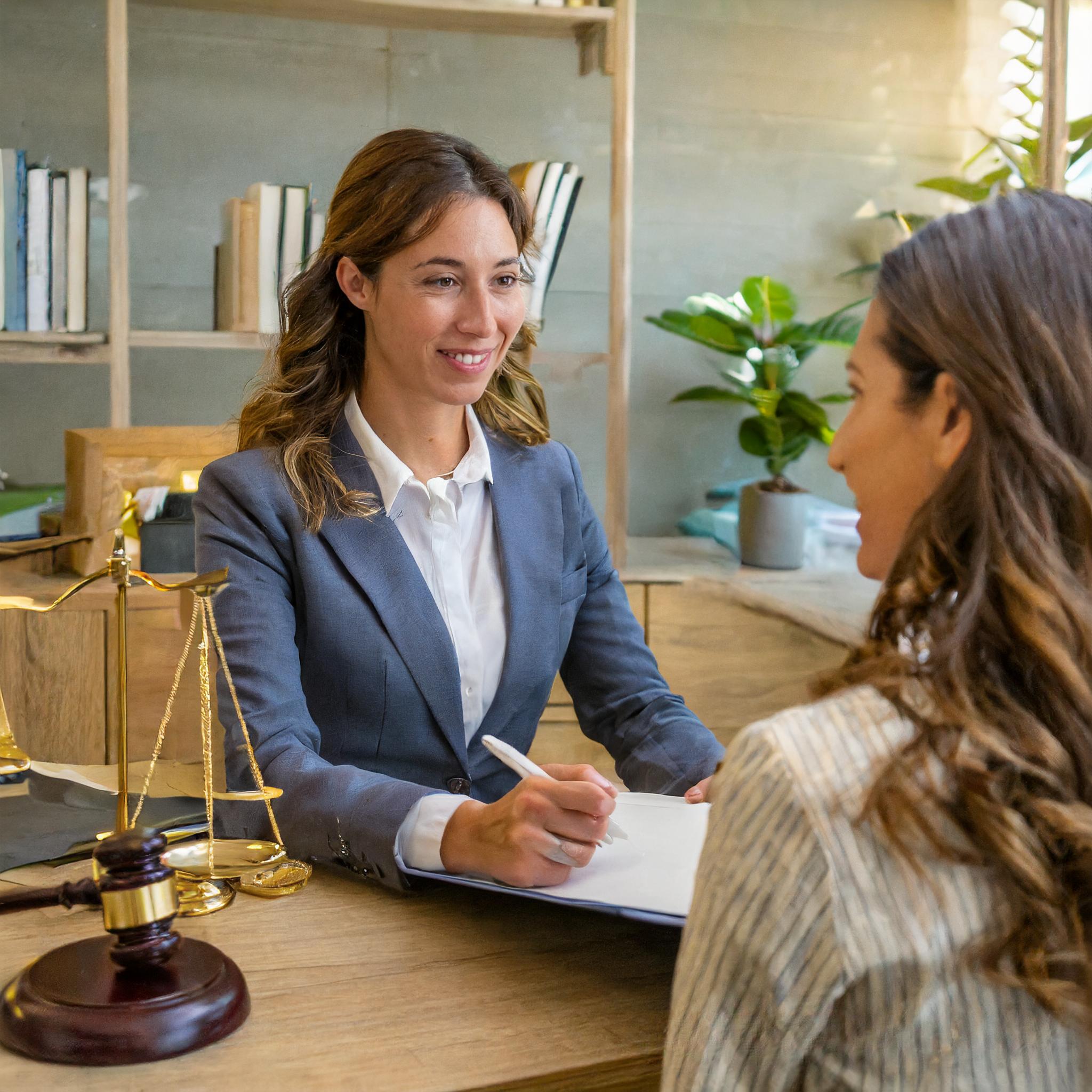 Frau, mittleren Alters, in einem Besprechungsraum mit Projektunterlagen auf dem Tisch